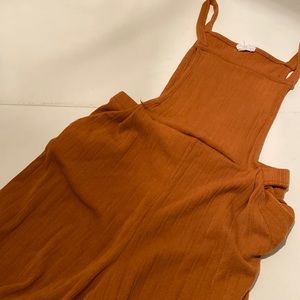 Burnt orange overalls